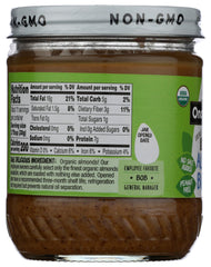 Once Again Organic Smooth Almond Butter spooned onto toast, a convenient breakfast spread.