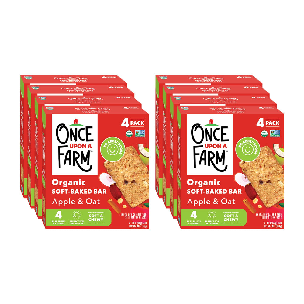 Once Upon A Farm apple-oat soft-baked bar pack of 4, convenient family snack