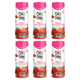 Once Upon a Farm strawberry coconut sweet potato puffs front view for wholesome snacking
