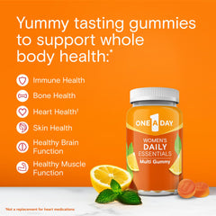 One A Day Women’s Daily Essentials nutrition facts label highlighting 12 nutrients for women
