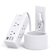 One Beat 15ft flat extension cord with slim plug for discreet behind-furniture use