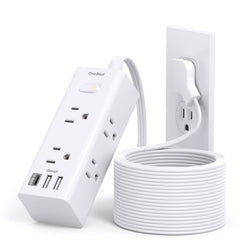 One Beat 15ft flat extension cord with slim plug for discreet behind-furniture use