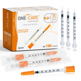 ONE-CARE syringe with clear 0.3 ml scale for precise measuring