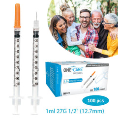 ONE-CARE syringe showing leak-proof plunger design