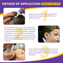 One&Gone Ivermectin Lotion applied to dry hair before treatment.