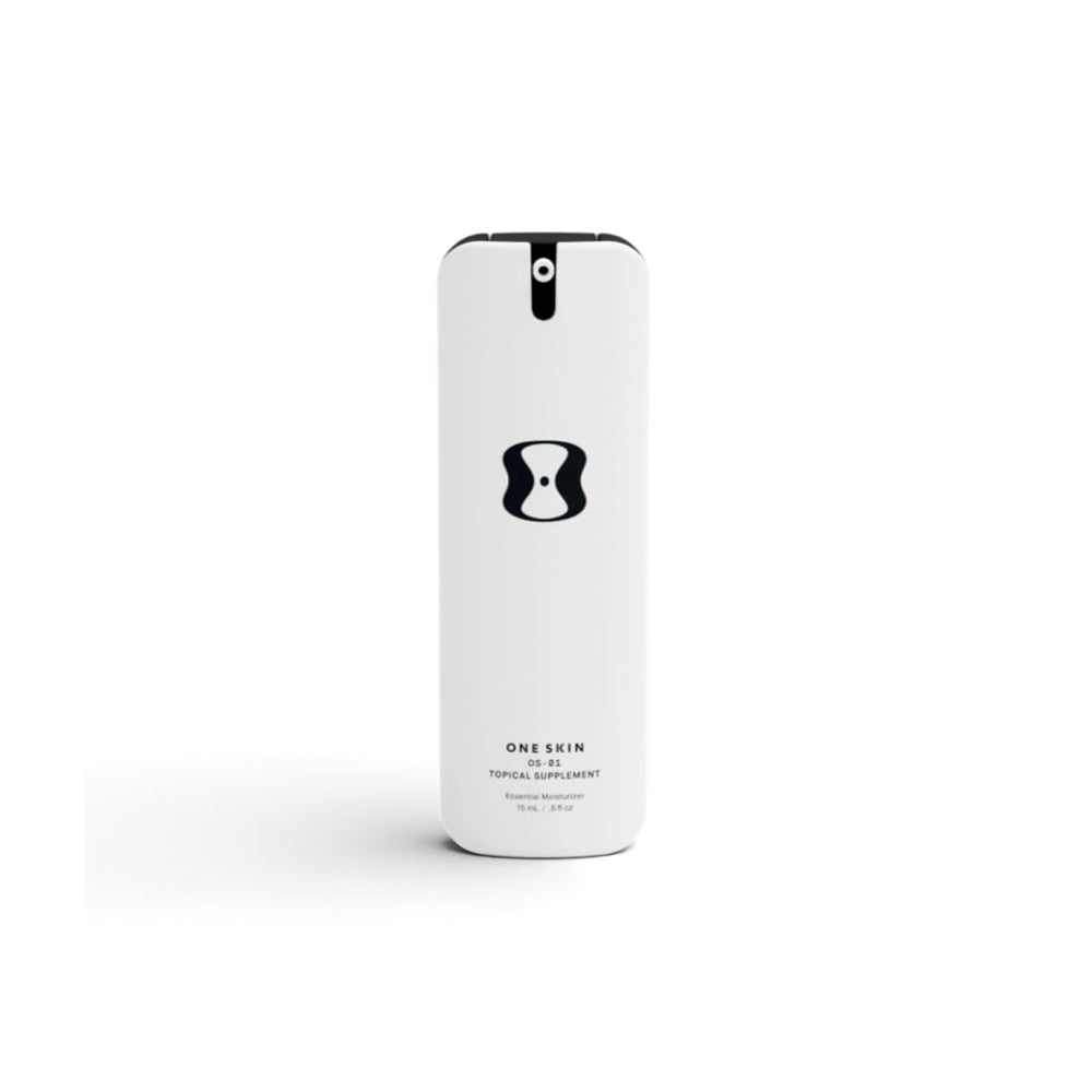 OneSkin OS-01 Face mini bottle with pump highlights fragrance-free hydration for sensitive skin