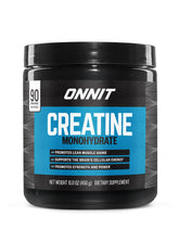 ONNIT Creatine Monohydrate Powder bottle with clear label for bulk value and convenience.