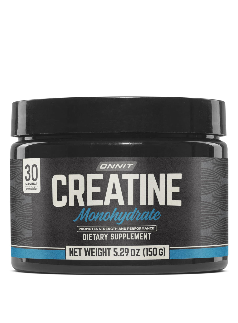 ONNIT Creatine Monohydrate Powder bottle with unflavored formula for on-the-go workouts.