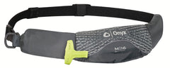 Onyx M-16 belt pack front view, slim buoyancy for hands-free boating.