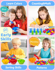 Oomloid tweezers enable precise counting and fine motor practice.