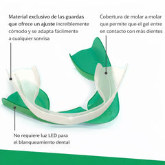 Gel strip inside the tray provides uniform whitening coverage.