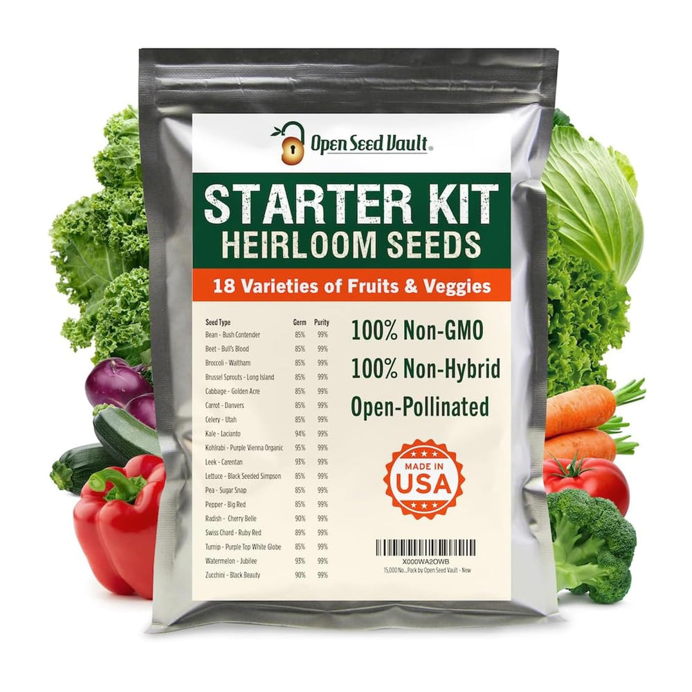 Open Seed Vault 18-seed-types-pack offers diverse heirloom seeds for a resilient home garden