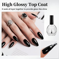 OpenLive Top Coat high-gloss swatch showcases long-wear protection and luminous finish.