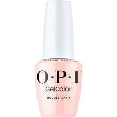 OPI GelColor Bubble Bath bottle with sheer nude pink finish for glossy nails