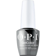 OPI GelColor Super Gloss No-Wipe Top Coat bottle showcases high shine and durable color protection