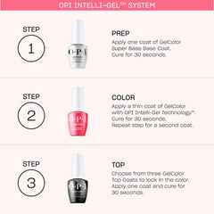 OPI GelColor Super Gloss No-Wipe Top Coat seals chrome powder looks with a glossy finish