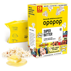 Opopop Super Butter microwave bags ready for a quick snack