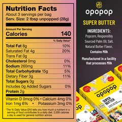 Opopop packaging close-up showing gluten-free and non-GMO ingredients