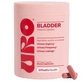O Positiv URO bladder bottle label showing clear daily dosing for bladder support