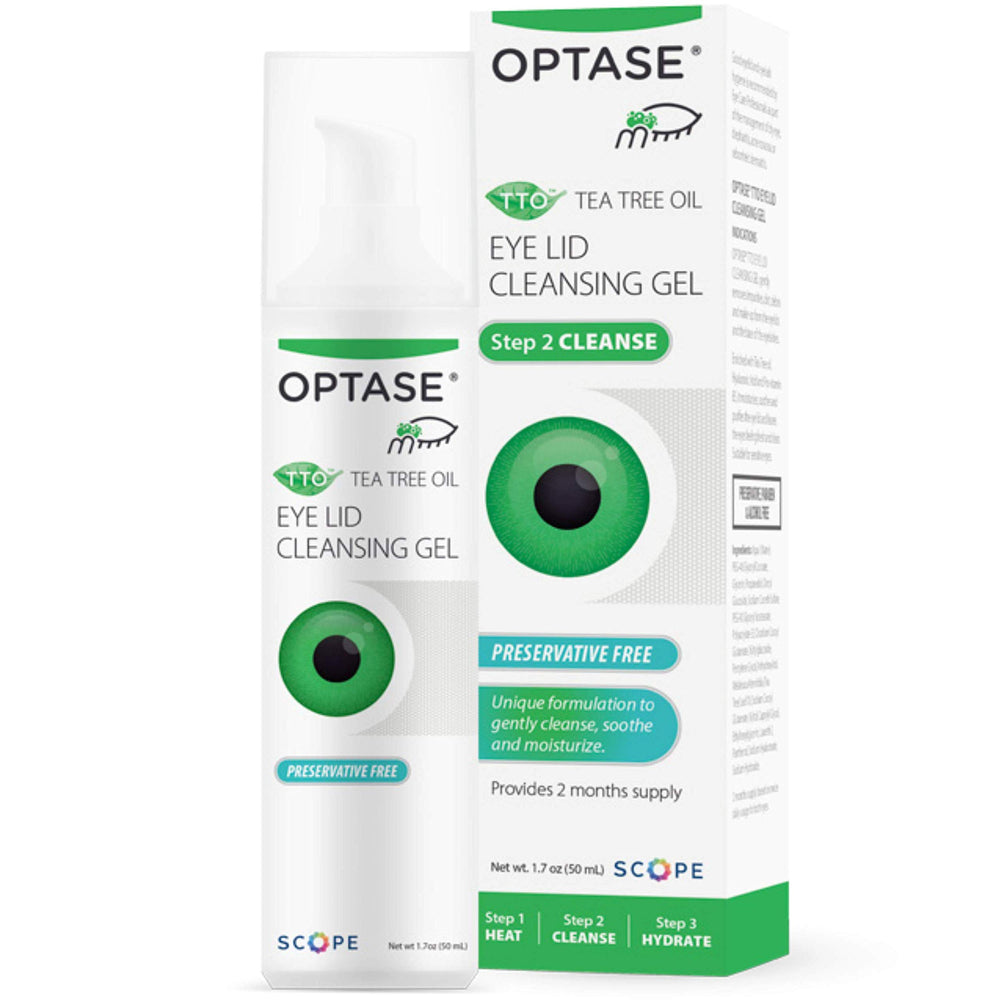OPTASE TTO Eyelid Cleansing Gel with tea tree oil gently cleanses the eyelids