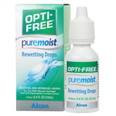 Opti-Free Puremoist drops bottle provides all-day moisture for contact lenses