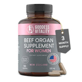 Optimal Carnivore beef organ supplement bottle showcasing the women focused formula for vitality and balance