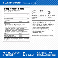 Optimum Nutrition Amino Energy tub front view emphasizes flavor options.