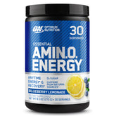 Optimum Nutrition Amino Energy Blueberry Lemonade powder ready for an energizing workout.