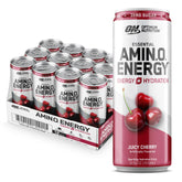 Optimum Nutrition Amino Energy Juicy Cherry bottle for on-the-go energy and hydration.