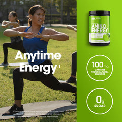 Optimum Nutrition Amino Energy powder dissolving in water with clear mixing