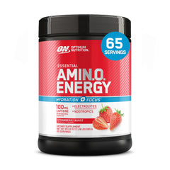 Optimum Nutrition Amino Energy tub front, ready to fuel workouts with focused energy.