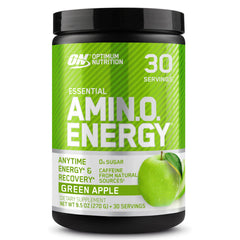 Optimum Nutrition Amino Energy tub label highlighting amino blend for recovery