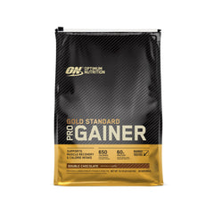 Optimum Nutrition Gold Standard Pro Gainer bottle with high-protein shake for post-workout fueling