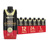 Optimum Nutrition Gold Standard Vanilla shake bottle front, ready-to-drink protein on the go