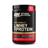 Optimum Nutrition Gold Standard whey bottle for quick post-workout protein support.
