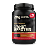 Optimum Nutrition Gold Standard Cinnamon Roll packaging highlights premium whey protein for post-workout fueling.