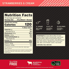 Scoop of Optimum Nutrition Gold Standard Whey Strawberries & Cream