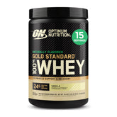 Optimum Nutrition Gold Standard Whey vanilla tub front for daily protein support.
