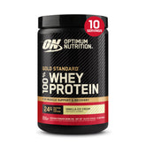 Optimum Nutrition Gold Standard Whey Vanilla Ice Cream powder in a tub for daily protein