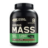 Optimum Nutrition Serious Mass chocolate bottle ready for post-workout fueling