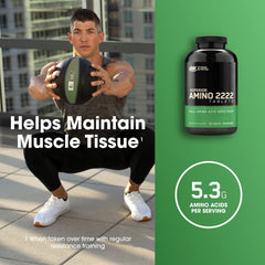 Tablets in hand from Optimum Nutrition Superior Amino 2222 for easy dosing.