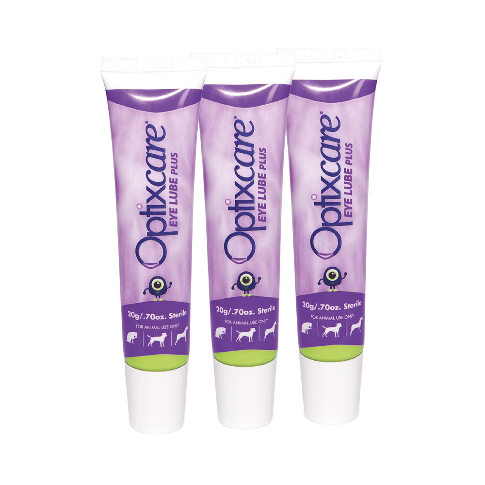 OptixCare Eye Lube Plus 20g bottle for long-lasting eye moisture in pets