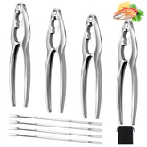 Opvixi 8pcs crab crackers set front view for easy shell cracking.