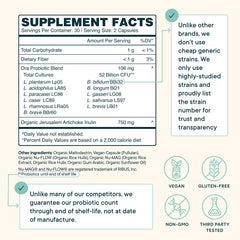 Ora Organic Probiotics organic Jerusalem Artichoke inulin prebiotic supports friendly gut bacteria