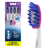 Oral-B 3D White Deep Stain Eraser toothbrushes pack for a whiter smile.