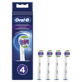 Oral-B 3D White head with polishing cup aids surface stain removal.