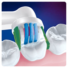 Oral-B 3D White head targets surface stains for a brighter smile.