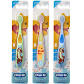 Oral-B Baby Toothbrush Pooh front view, gentle design for tiny mouths.