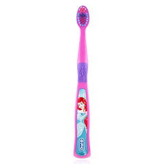 Oral-B Princess toothbrush extra soft bristles visible for gentle cleaning.