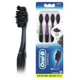 Oral-B Charcoal toothbrush soft bristles close-up showing stain-removing texture.